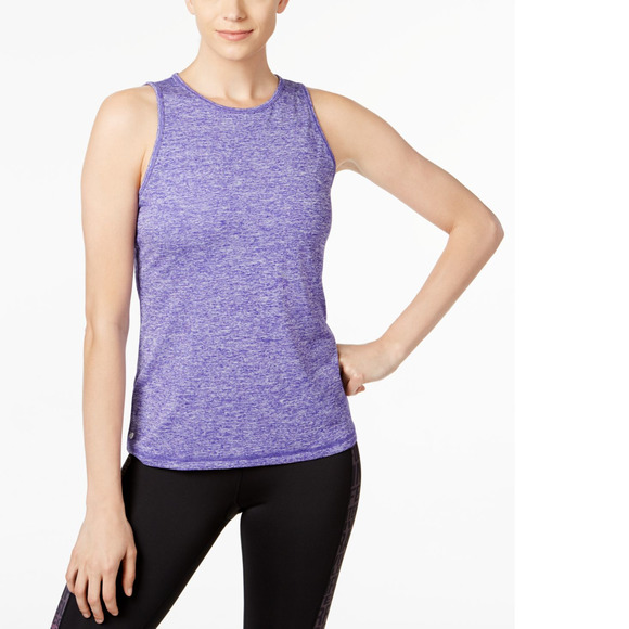 Ideology Womens Heathered Keyhole-Back Tank Top Large - Picture 2 of 2